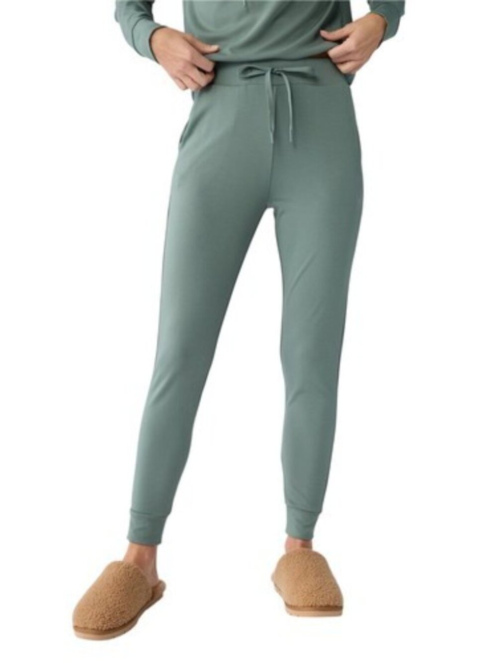 Cozy Earth Oakmoss Green Ultra Soft Bamboo Jogger Pants Women's Size Medium NWT